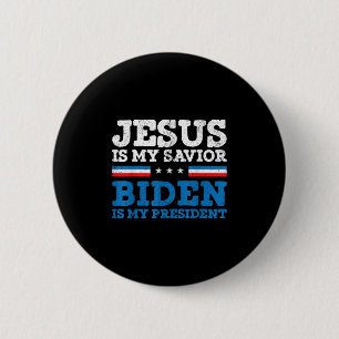 Bóton Redondo 5.08cm Jesus Meu Salvador Joe Biden Meu Presidente 2020 E