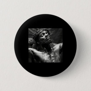 Bóton Redondo 5.08cm Jesus Negro, Cristianismo, Igreja, Cristo, Jesus 1