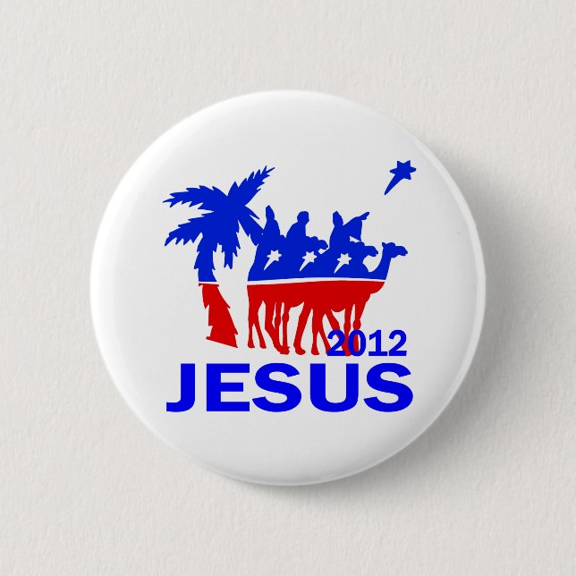 Bóton Redondo 5.08cm Jesus para o presidente 2012 (Frente)