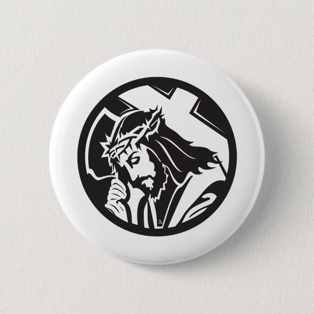 Bóton Redondo 5.08cm Jesus que leva a cruz (Frente)