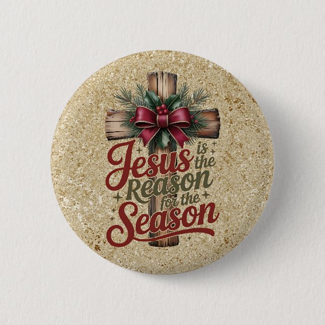 Bóton Redondo 5.08cm Jesus Reason Season Button (Frente)