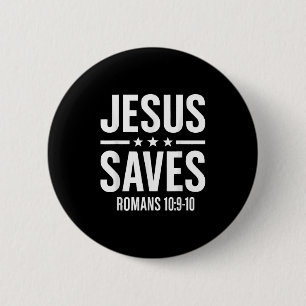 Bóton Redondo 5.08cm Jesus Salva os Romanos Bíblias Verdadeiramente Hom