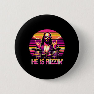 Bóton Redondo 5.08cm Jesus Tem Rizzen Ele É Engraçado Cristão E