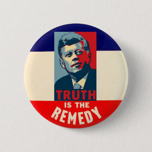 Bóton Redondo 5.08cm JFK: A verdade é o remédio