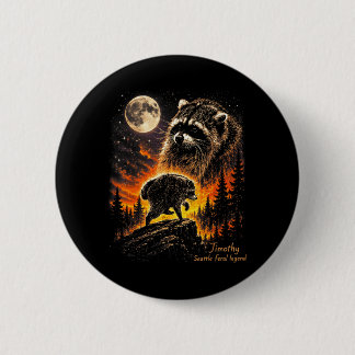 Bóton Redondo 5.08cm Jimothy Raccoon Howling Moon Meme Funny Jimothy