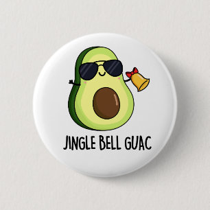 Bóton Redondo 5.08cm Jingle Bell Guac Cute Avocado Guacamole Natal
