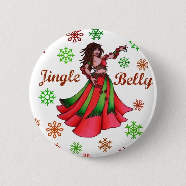 Bóton Redondo 5.08cm Jingle Belly Dancer - Arte Original (Frente)