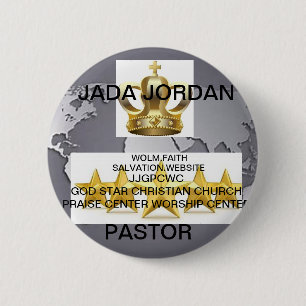 BÓTON REDONDO 5.08CM JJGPCWC GOD STAR CHRISTIAN CHURCH CRACHÁ ERASER