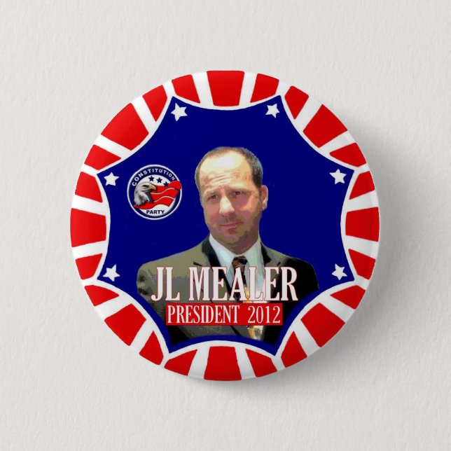 Bóton Redondo 5.08cm JL Mealer para o presidente 2012 (Frente)