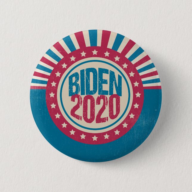 Bóton Redondo 5.08cm Joe Biden 2020 Retro Político (Frente)