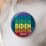 Bóton Redondo 5.08cm Joe Biden 2024 - cores retrorreflectoras do arco-í<br><div class="desc">Um design divertido com o nome de Biden repetido em diferentes cores. Para usuários avançados,  você pode ir para a área de edição e alterar todas as cores. Ele está concorrendo às eleições de 2024 no Primário Democrata. Verifique nossa loja para outros candidatos e campanhas.</div>