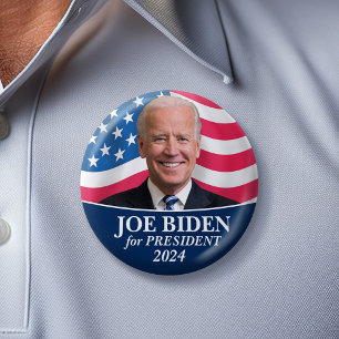 Bóton Redondo 5.08cm Joe Biden 2024 para Presidente Foto