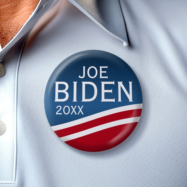 Bóton Redondo 5.08cm Joe Biden - Design de Ondas Modernas (Joe Biden 2024 Button)