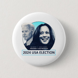 Bóton Redondo 5.08cm Joe Biden e Kamala Harris 2024 ELEIÇÕES NOS EUA