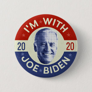 Bóton Redondo 5.08cm Joe Biden para a foto 2020 do presidente Democrata