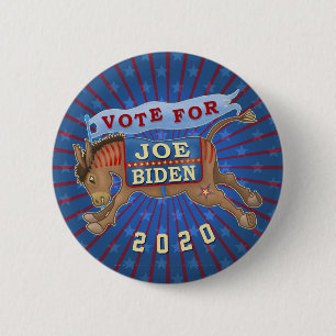Bóton Redondo 5.08cm Joe Biden para o asno 2020 do presidente Democrata