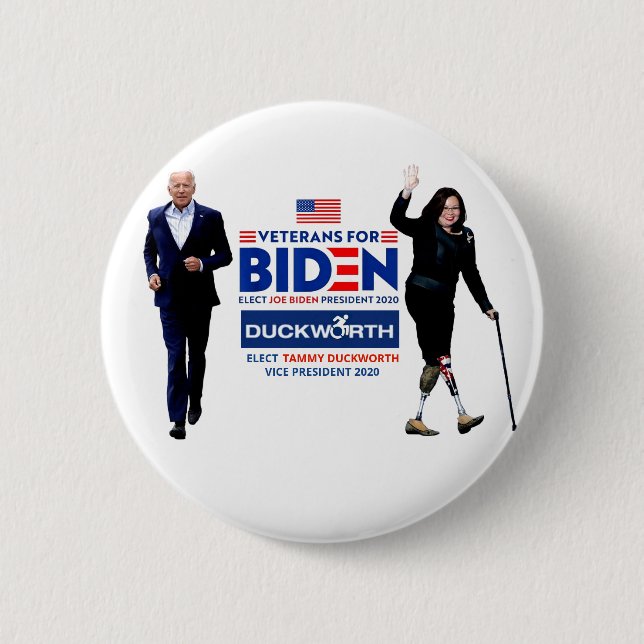 Bóton Redondo 5.08cm Joe Biden/ Tammy Duckworth 2020 (Frente)