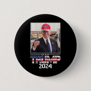 Bóton Redondo 5.08cm Joe Biden Usando Um Chapéu Trump Eleição Divertida
