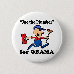 Bóton Redondo 5.08cm Joe, o Canalizador para Obama