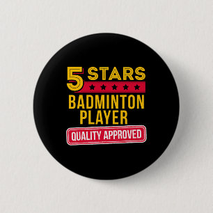 Bóton Redondo 5.08cm Jogador Badminton de 5 Estrelas - Engraçado Racque