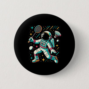 Bóton Redondo 5.08cm Jogador de Badminton Astronauta Esporte Espacial
