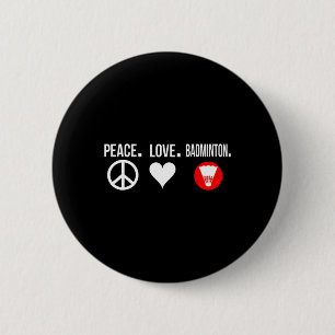 Bóton Redondo 5.08cm Jogador de Badminton do Peace Love Badmitton