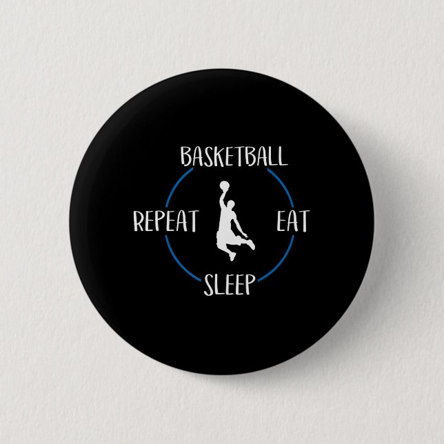Bóton Redondo 5.08cm Jogador De Basquete Comeu Sono Repito Presente Par (Frente)