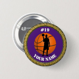 Bóton Redondo 5.08cm Jogador de Basquete Personalizado - Adicionar Nome