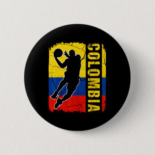Bóton Redondo 5.08cm Jogador de Bysketbyll Colombiano Bandeira Bysketby