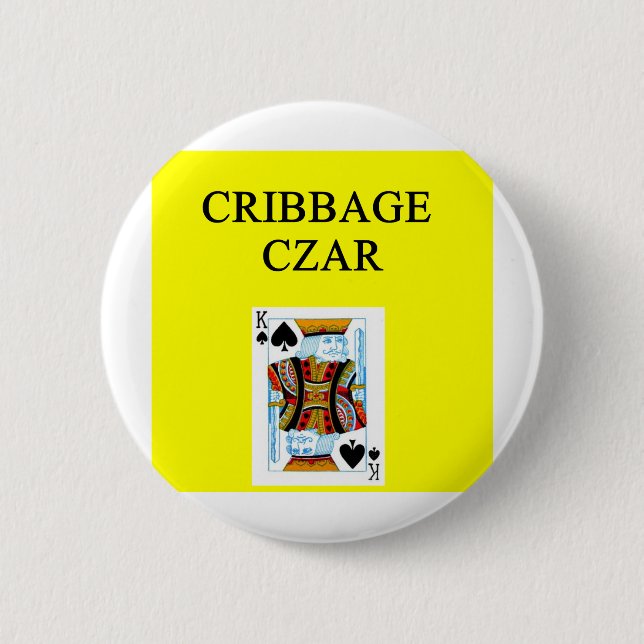 Bóton Redondo 5.08cm Jogador de CRIBBAGE (Frente)