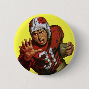 Bóton Redondo 5.08cm Jogador de Futebol Americano Esportivo Vintage Run