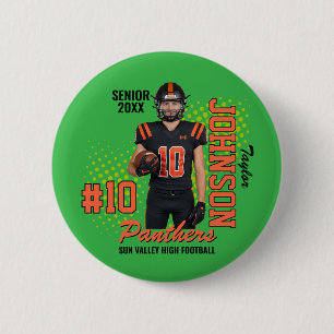 Bóton Redondo 5.08cm Jogador de Futebol Foto Personalizada Noite de Gal