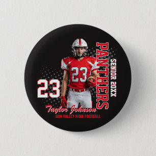 Bóton Redondo 5.08cm Jogador de Futebol Sênior Foto Personalizada Equip