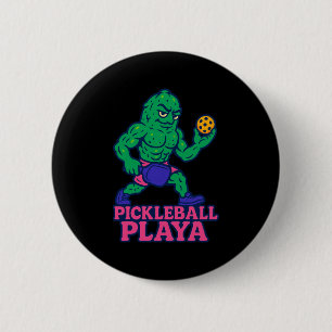 Bóton Redondo 5.08cm Jogador de pickleball engraçado pickle ball pickel