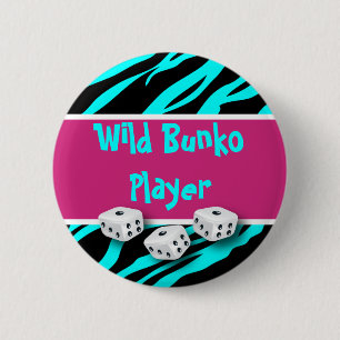 Bóton Redondo 5.08cm Jogador selvagem do Bunko do impressão animal da