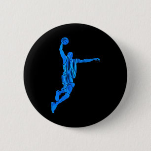 Bóton Redondo 5.08cm Jogador Sketll Slam Dunk Chamas Azuis Arte Abstrat