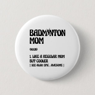 Bóton Redondo 5.08cm Jogadora de Badminton Mãe Shuttle