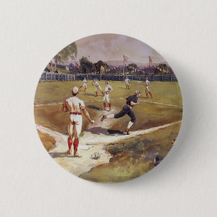 Bóton Redondo 5.08cm Jogo de beisebol esportivo vintage por Henry Sandh