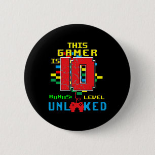 Bóton Redondo 5.08cm Jogo de Vídeo de Camisa de Aniversário Desbloquead