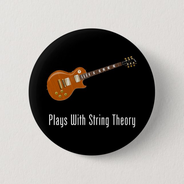 Bóton Redondo 5.08cm Jogos com teoria da corda - guitarra (Frente)