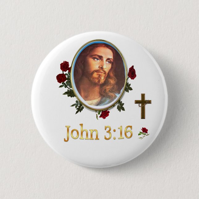 Bóton Redondo 5.08cm JOhn 3:16 (Frente)