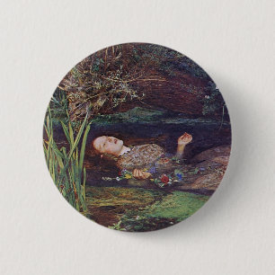 Bóton Redondo 5.08cm John Everett Millais Ophelia