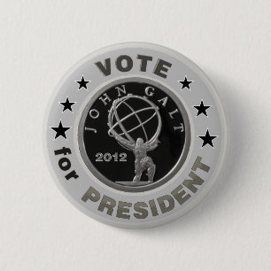 Bóton Redondo 5.08cm John Galt para o presidente