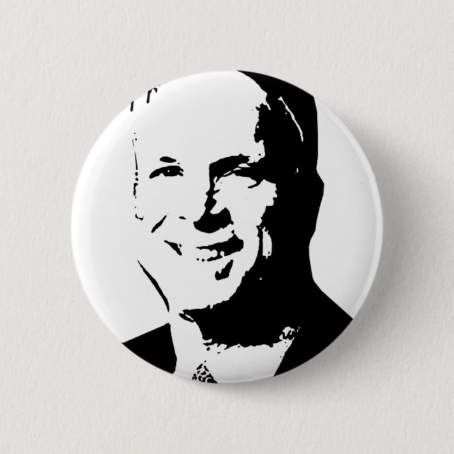 Bóton Redondo 5.08cm John McCain Button (Frente)