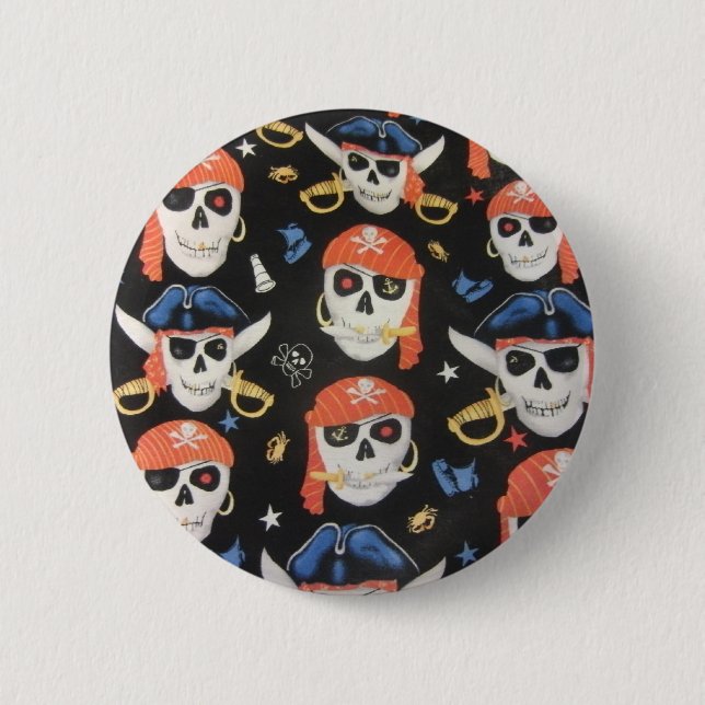 Bóton Redondo 5.08cm Jolly Roger Pirate Skulls (Frente)