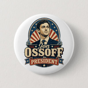 Bóton Redondo 5.08cm Jon Ossoff   Para Presidente   Político