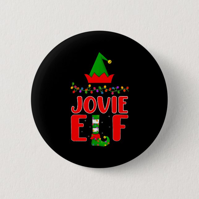 Bóton Redondo 5.08cm Jovie Elf Matching Family Lighting Christmas  (Frente)