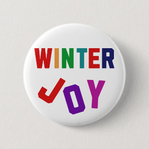 Bóton Redondo 5.08cm Joy de inverno - Letras Coloridas Cozinhas
