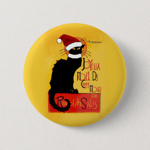 Bóton Redondo 5.08cm Joyeux Noël Du Chat Noir