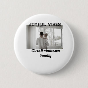 Bóton Redondo 5.08cm Joyful Vibes pai filho da família Natal p